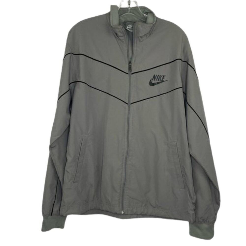 Nike Sportswear gray with black trim full zip lightweight jacket Medium
